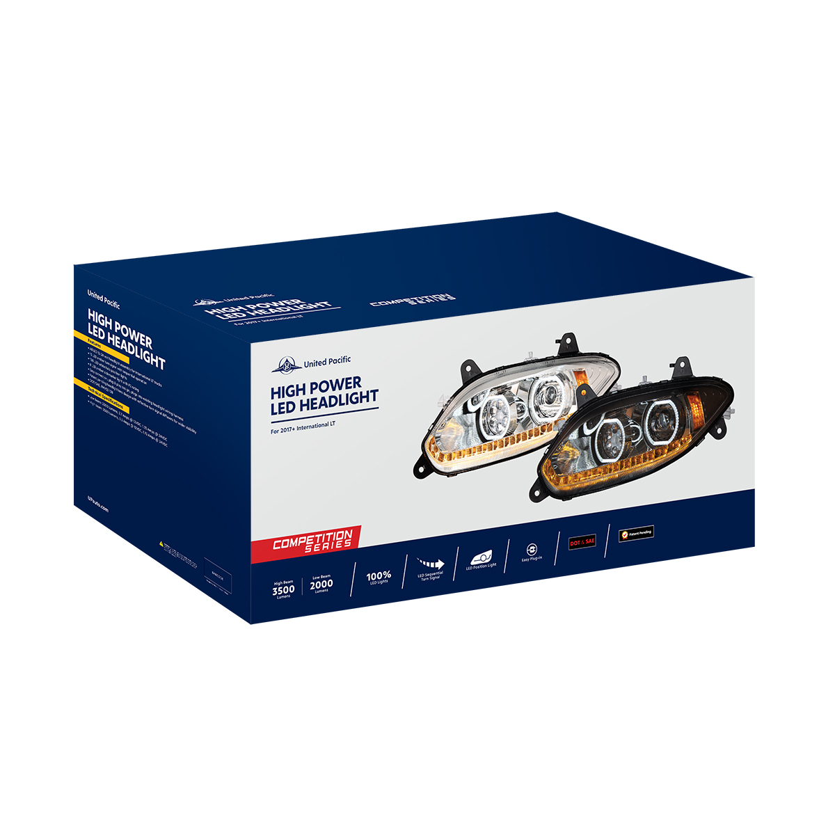 Black 17 LED Headlight For 2018-2025 International LT - Driver - Thumbnail 6