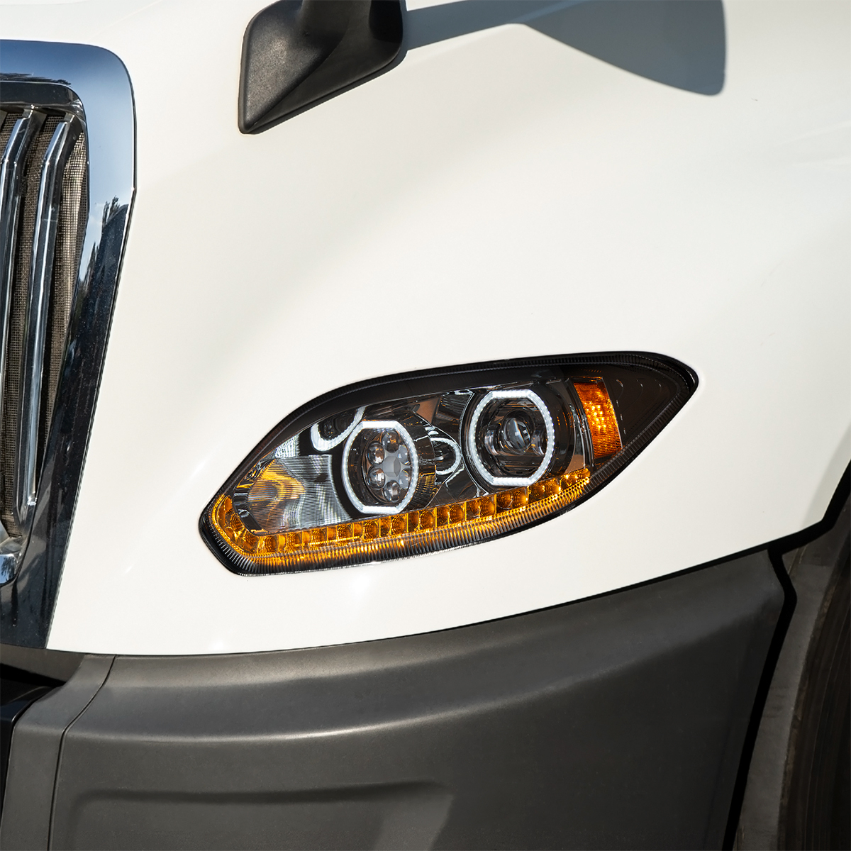 Black 17 LED Headlight For 2018-2025 International LT - Driver - Thumbnail 8