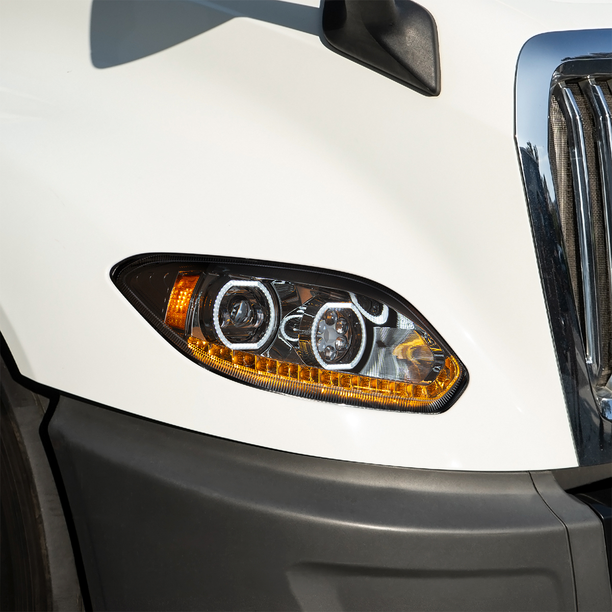 Black 17 LED Headlight For 2018-2025 International LT - Passenger - Thumbnail 6