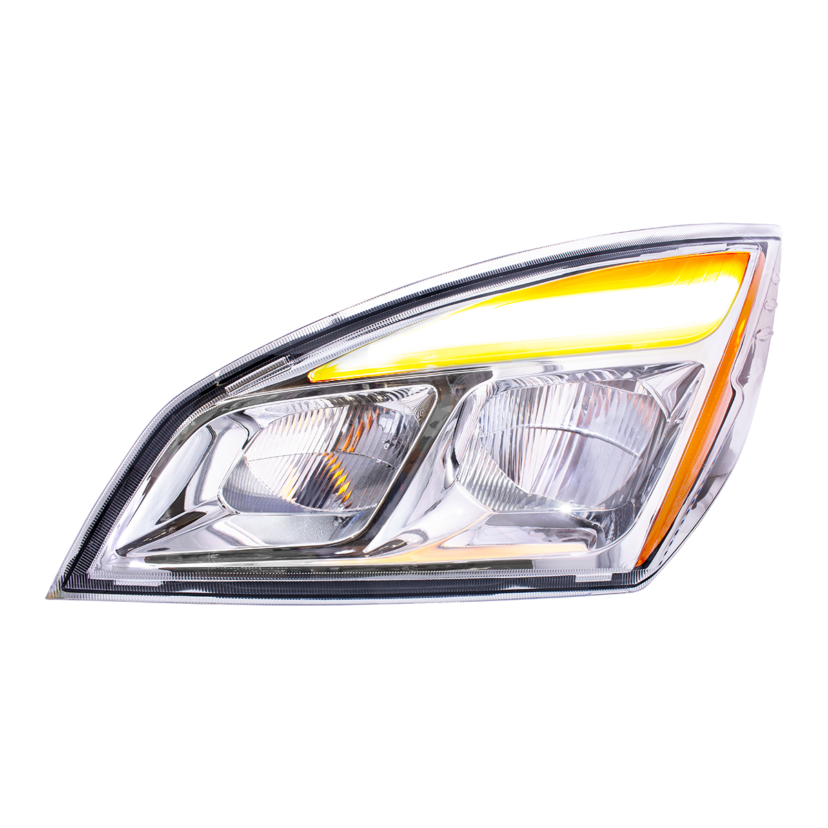 Chrome LED Headlight For 2018-2024 Freightliner Cascadia - Driver - Thumbnail 5