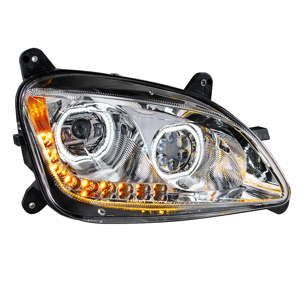 Chrome 10 LED Headlight For Peterbilt 587 (2010-2016) & 579 (2012-2021) - Passenger Side - Thumbnail 8