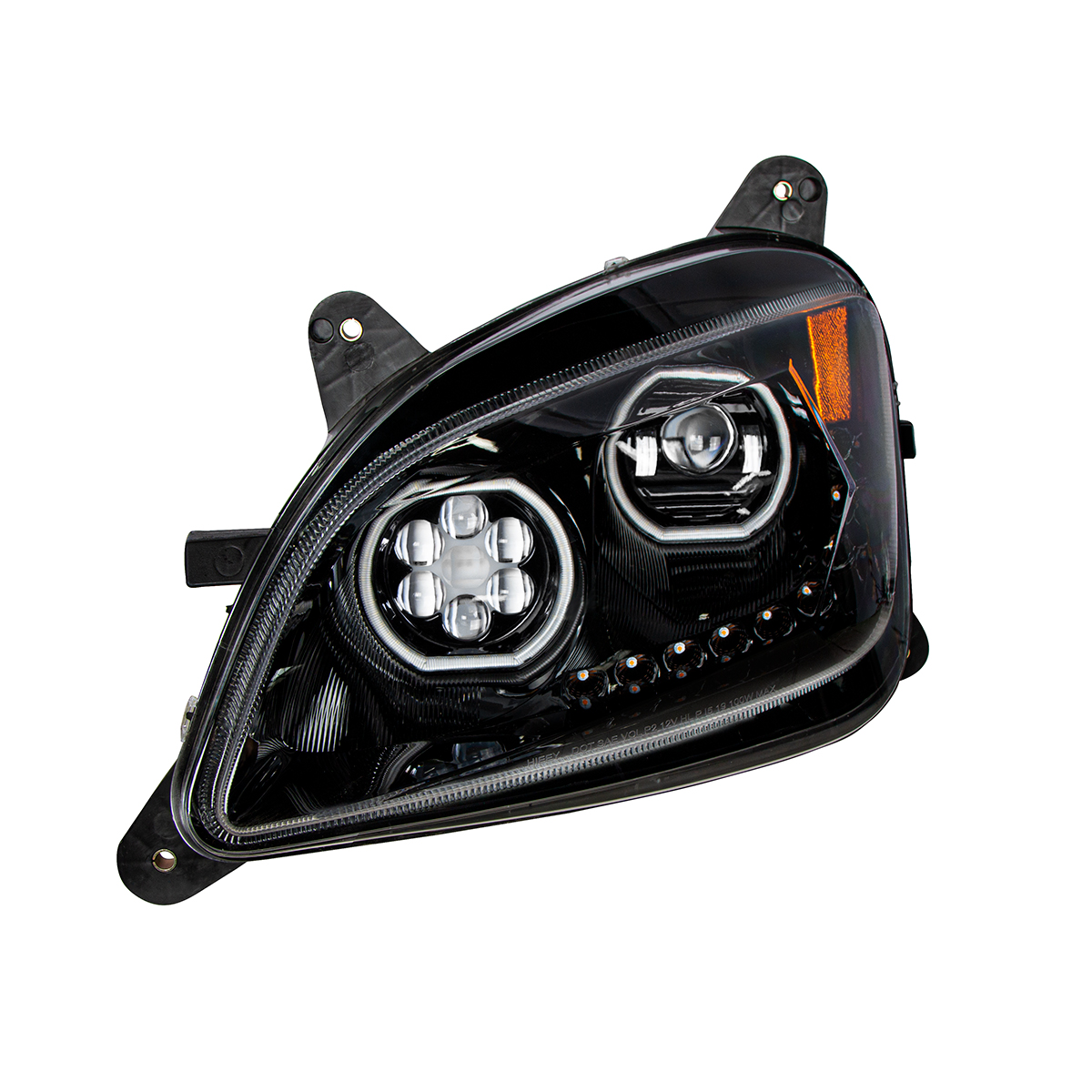 Black 10 LED Headlight For Peterbilt 587 (2010-2016) & 579 (2012-2021) - Driver Side - Thumbnail 4
