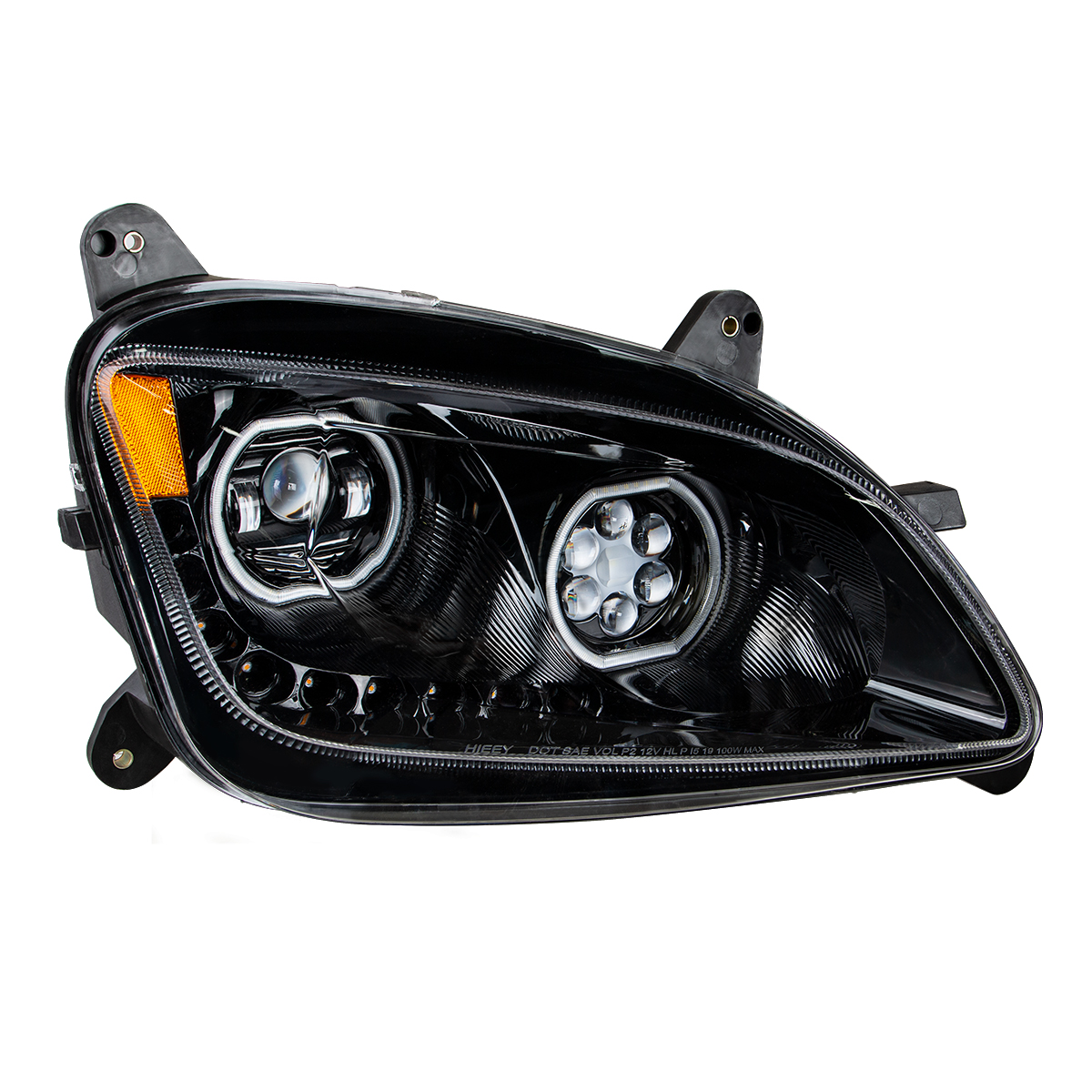 Black 10 LED Headlight For Peterbilt 587 (2010-2016) & 579 (2012-2021) - Passenger Side - Thumbnail 2