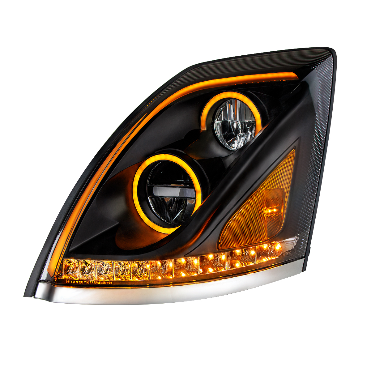 Blackout LED Headlight for 2003-2017 Volvo VN/VNL - Driver - Thumbnail 3