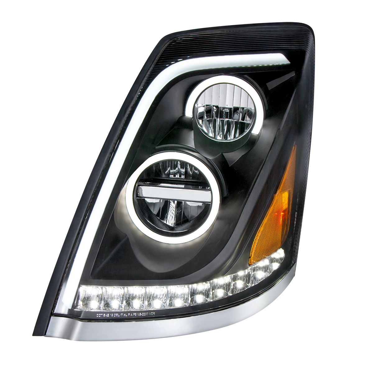 Blackout LED Headlight for 2003-2017 Volvo VN/VNL - Driver - Thumbnail 5