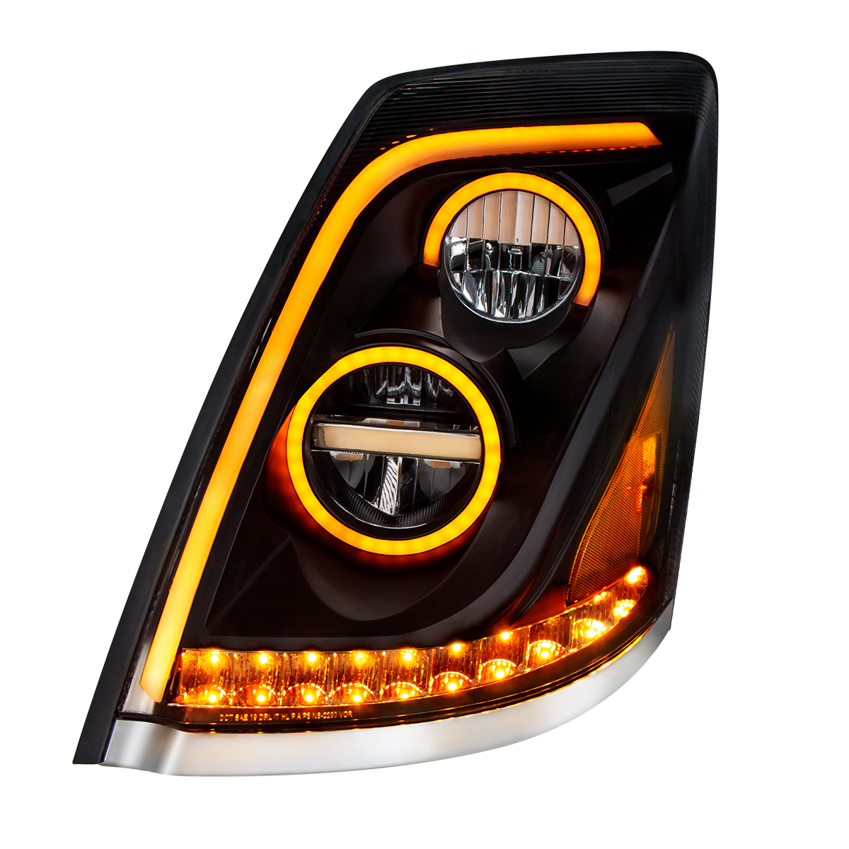 Blackout LED Headlight for 2003-2017 Volvo VN/VNL - Driver - Thumbnail 6