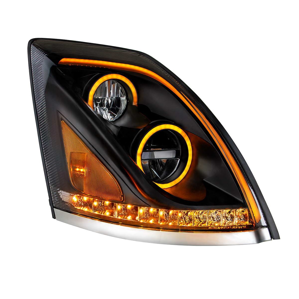 Blackout LED Headlight for 2003-2017 Volvo VN/VNL - Passenger - Thumbnail 3