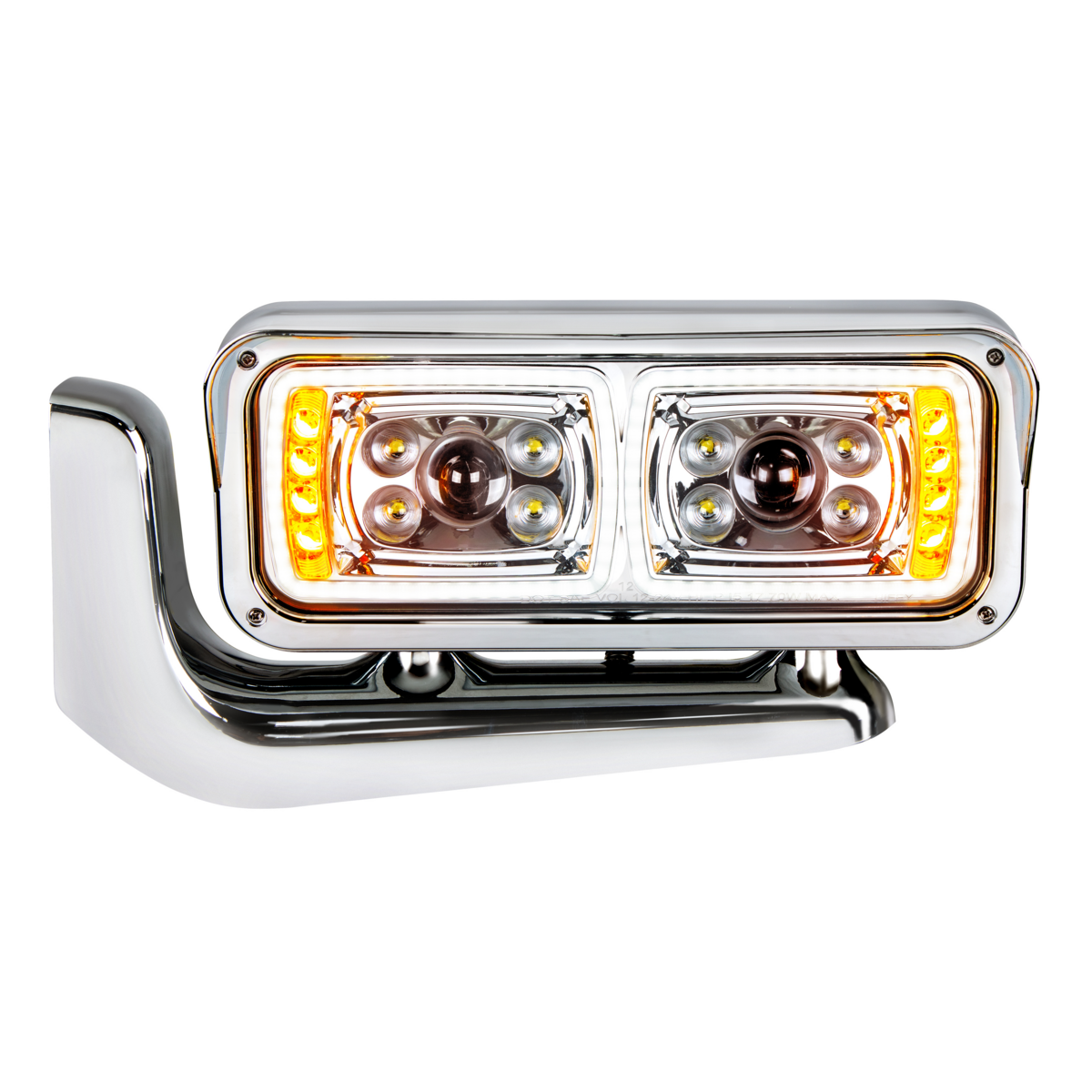 10 High Power LED "Chrome" Projection Headlight Assembly With Mounting Arm - Driver Side - Thumbnail 8
