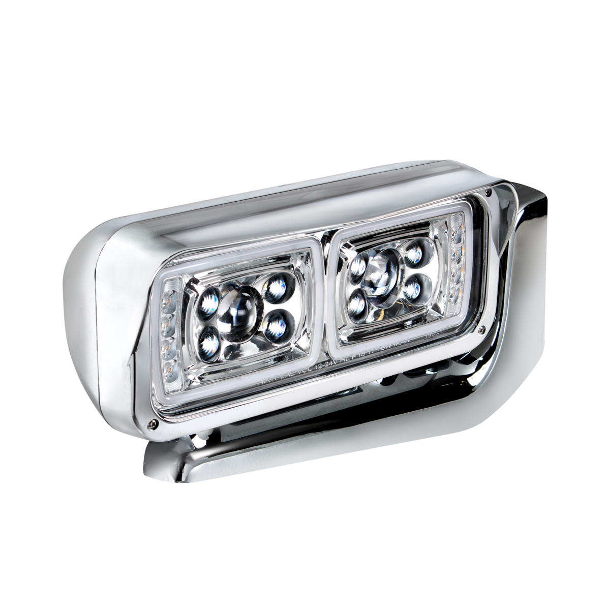 10 High Power LED "Chrome" Projection Headlight Assembly With Mounting Arm - Passenger Side - Thumbnail 11