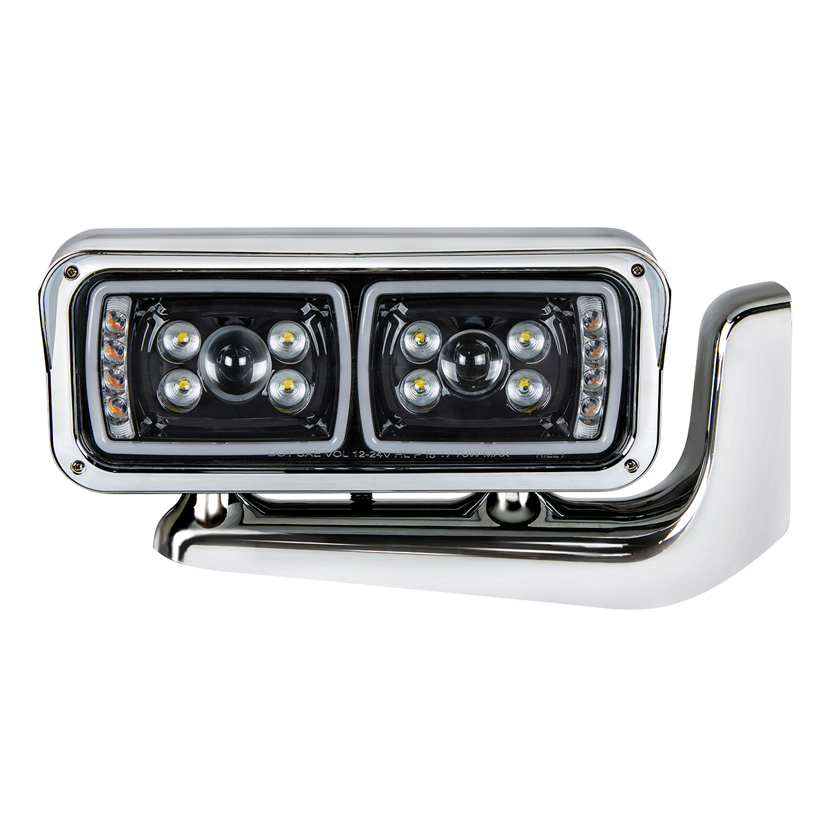 10 High Power LED "Blackout" Projection Headlight Assembly With Mounting Arm - Passenger - Thumbnail 2