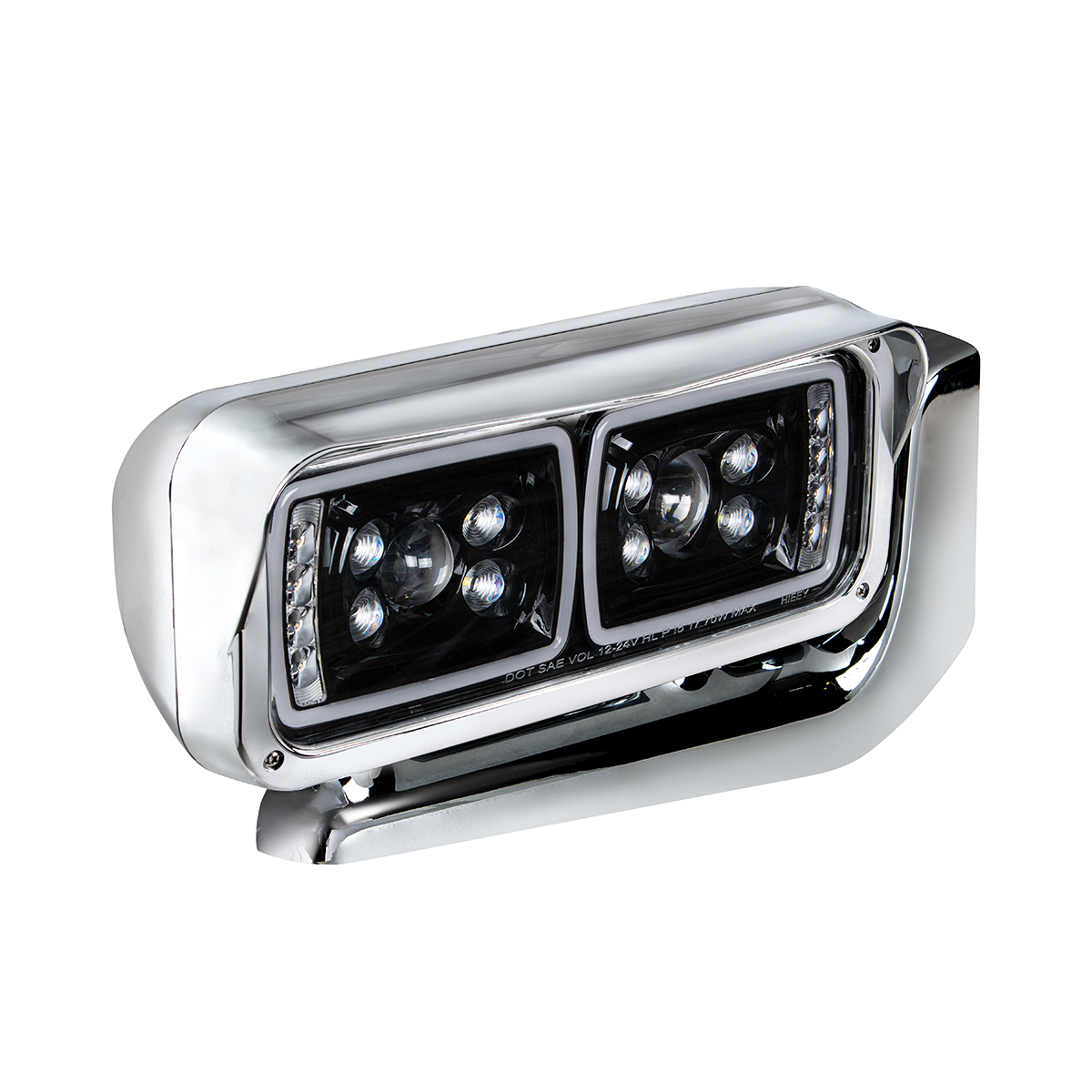 10 High Power LED "Blackout" Projection Headlight Assembly With Mounting Arm - Passenger - Thumbnail 4
