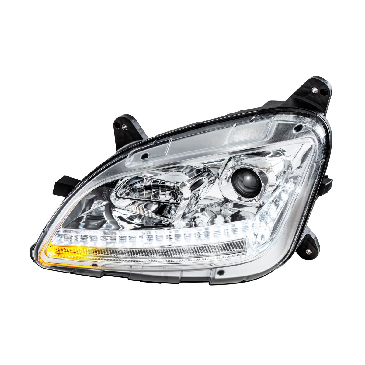 Chrome Projection Headlight With LED Sequential Turn and DRL For 2012-2021 Peterbilt 579- Driver