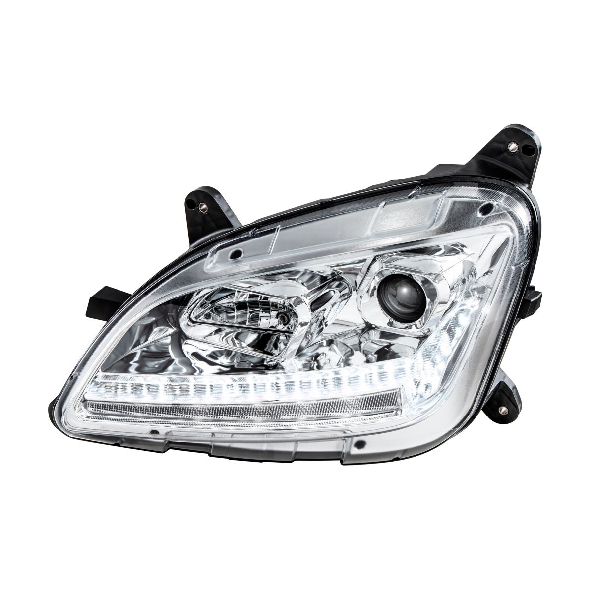 Chrome Projection Headlight With LED Sequential Turn and DRL For 2012-2021 Peterbilt 579- Driver - Thumbnail 5