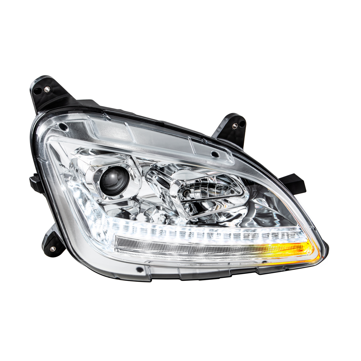 Chrome Projection Headlight With LED Sequential Turn and DRL For 2012-2021 Peterbilt 579- Passenger - Thumbnail 14