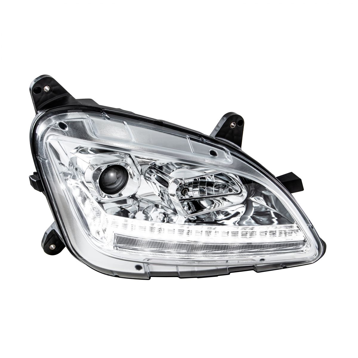 Chrome Projection Headlight With LED Sequential Turn and DRL For 2012-2021 Peterbilt 579- Passenger - Thumbnail 5