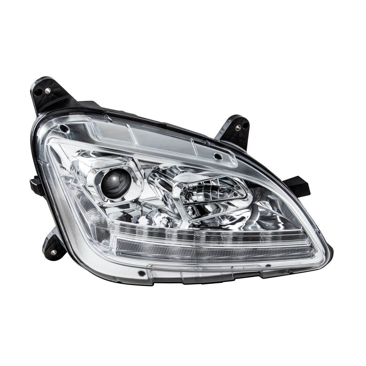 Chrome Projection Headlight With LED Sequential Turn and DRL For 2012-2021 Peterbilt 579- Passenger - Thumbnail 6