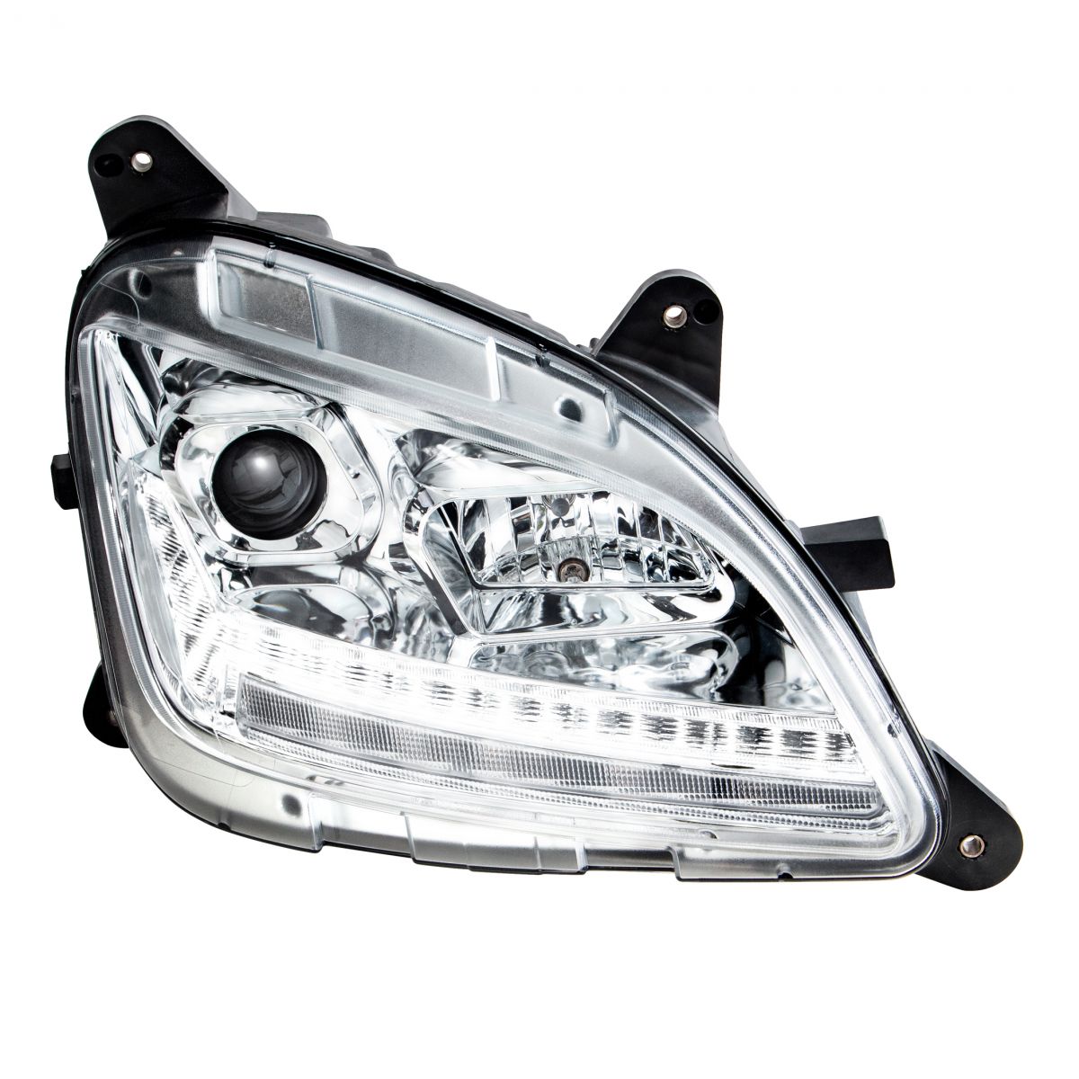 Chrome Projection Headlight With LED Sequential Turn and DRL For 2012-2021 Peterbilt 579- Passenger - Thumbnail 8