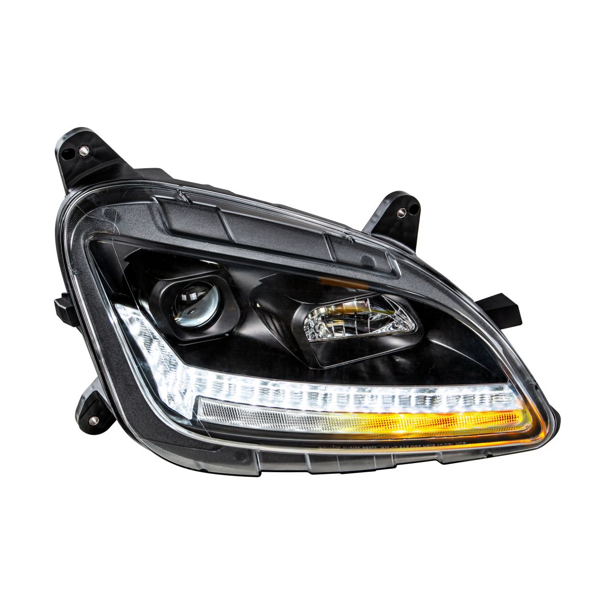 "Blackout" Projection Headlight With LED Sequential Turn & DRL For 2012-2021 Peterbilt 579- Passenger - Thumbnail 2
