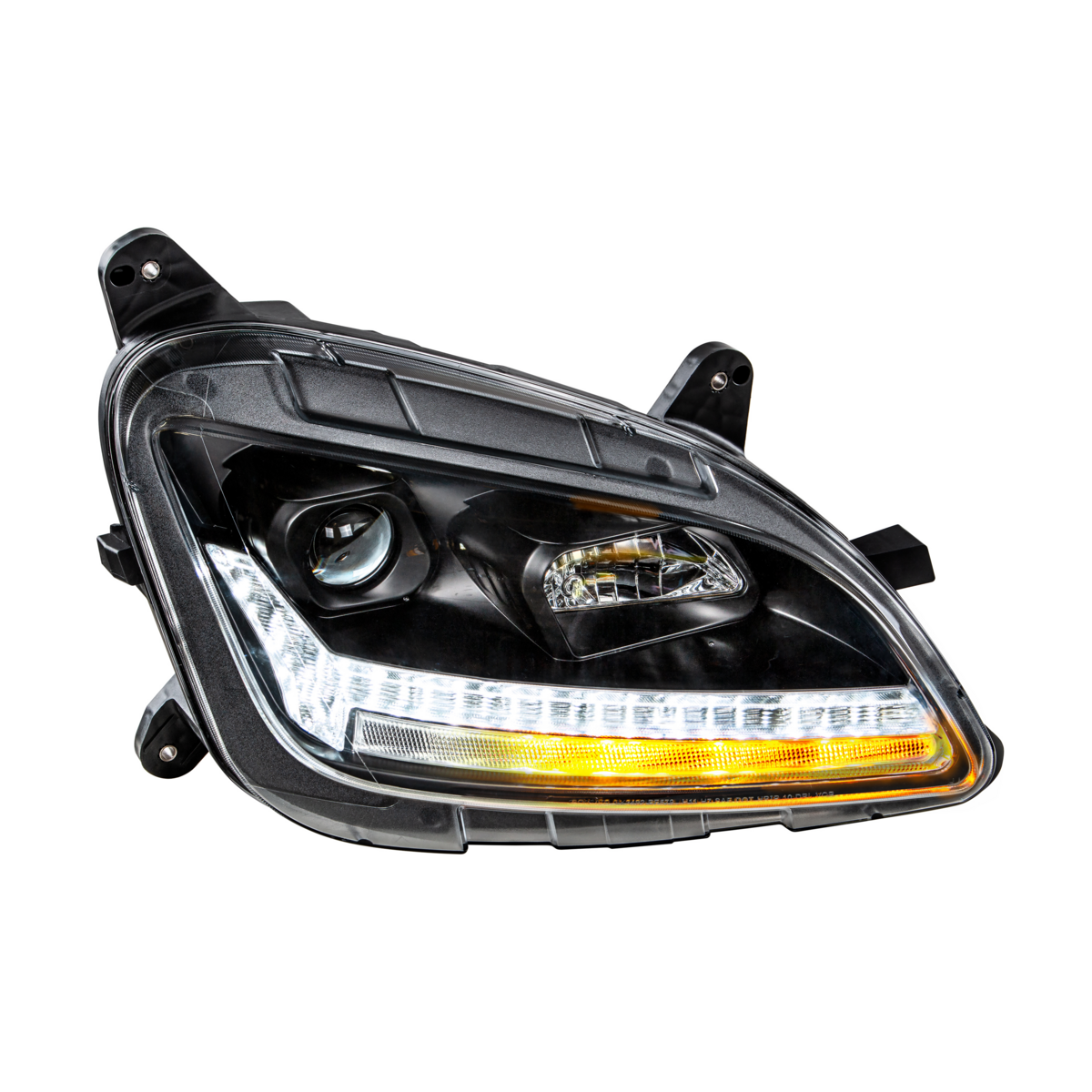 "Blackout" Projection Headlight With LED Sequential Turn & DRL For 2012-2021 Peterbilt 579- Passenger - Thumbnail 16