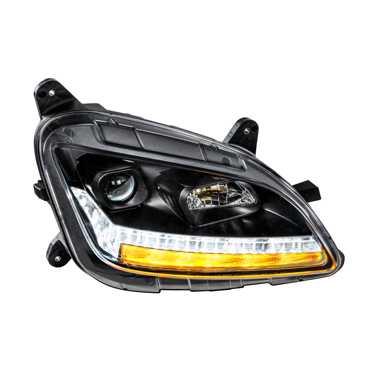 "Blackout" Projection Headlight With LED Sequential Turn & DRL For 2012-2021 Peterbilt 579- Passenger - Thumbnail 17