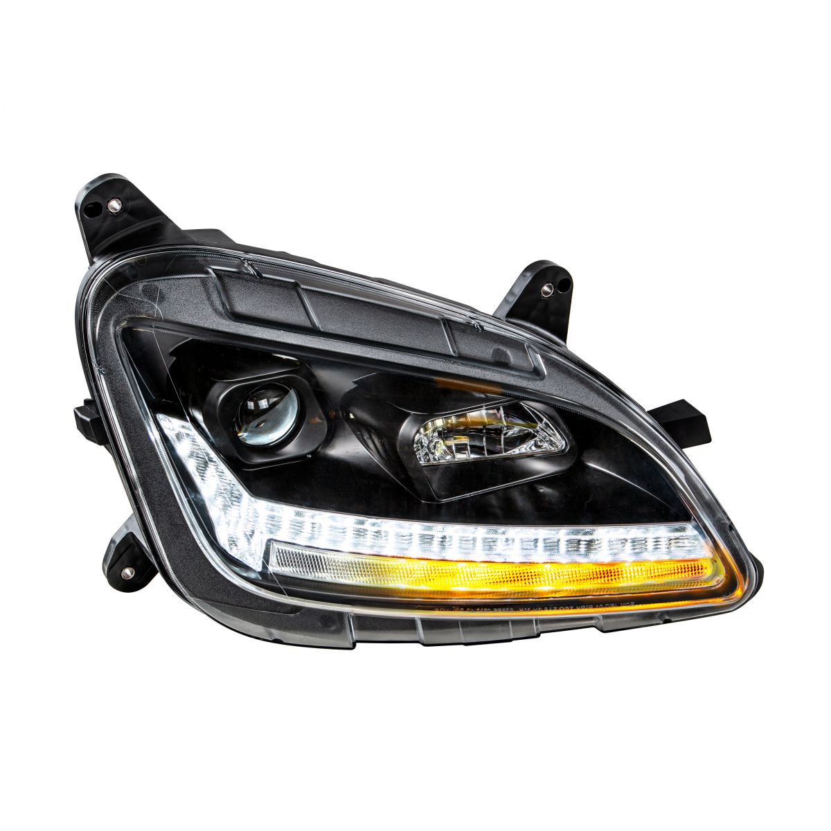 "Blackout" Projection Headlight With LED Sequential Turn & DRL For 2012-2021 Peterbilt 579- Passenger - Thumbnail 3