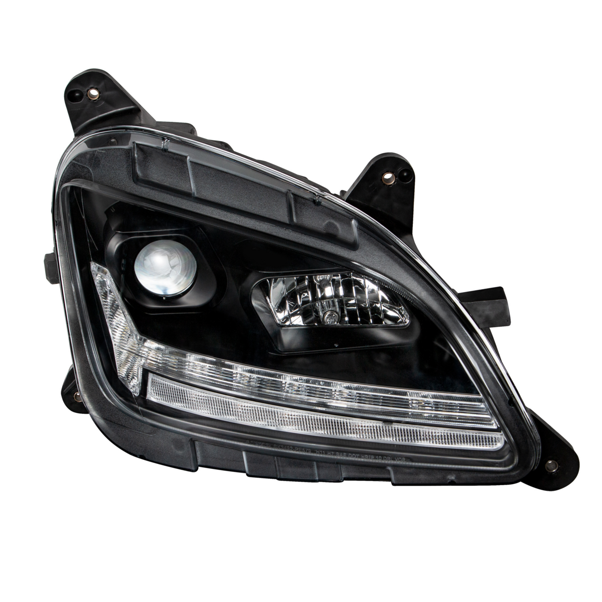 "Blackout" Projection Headlight With LED Sequential Turn & DRL For 2012-2021 Peterbilt 579- Passenger - Thumbnail 22