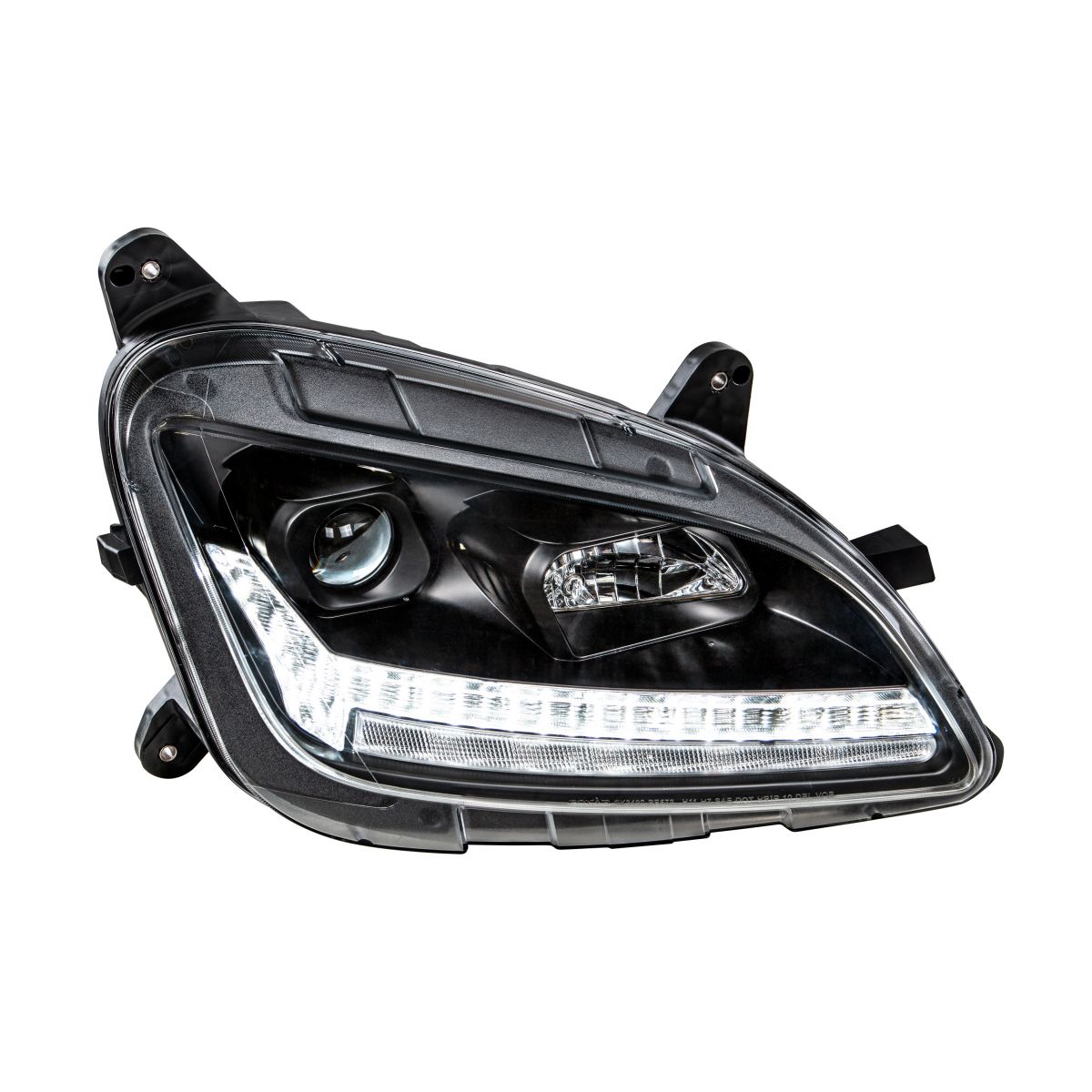 "Blackout" Projection Headlight With LED Sequential Turn & DRL For 2012-2021 Peterbilt 579- Passenger - Thumbnail 5
