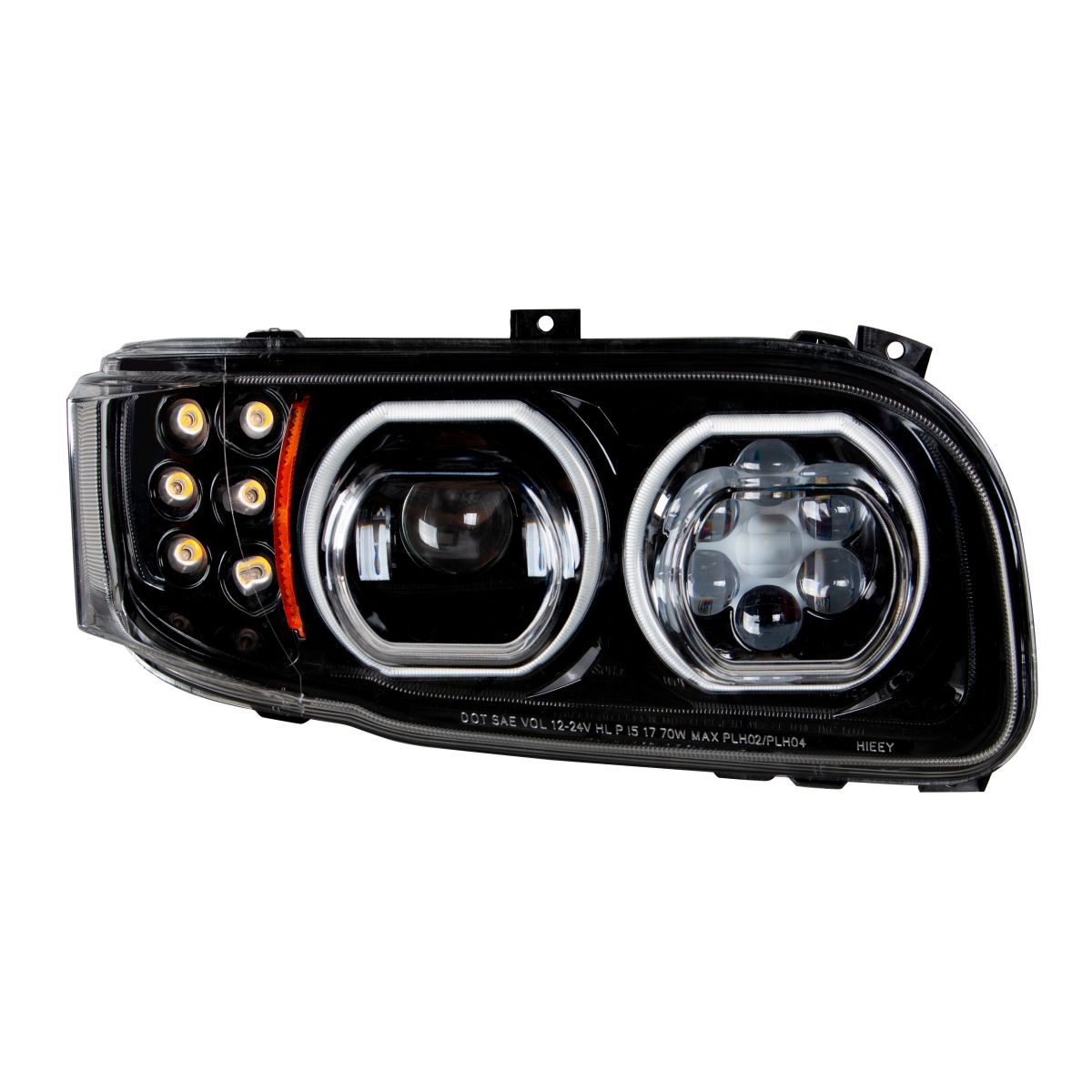 High Power 10 LED Blackout Headlight With 6 LED Turn & 100 LED Halo For 2008-2024 Peterbilt 389- Passenger - Thumbnail 4