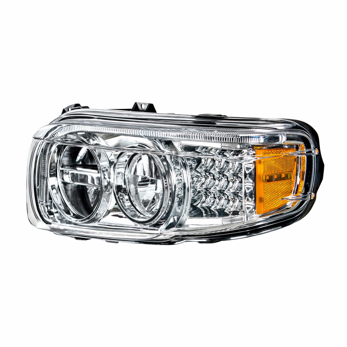 Chrome LED Headlight With LED Turn & Position Light Bar For Peterbilt 388 (2008-2015) & 389 (2008-2023)- Driver - Thumbnail 2