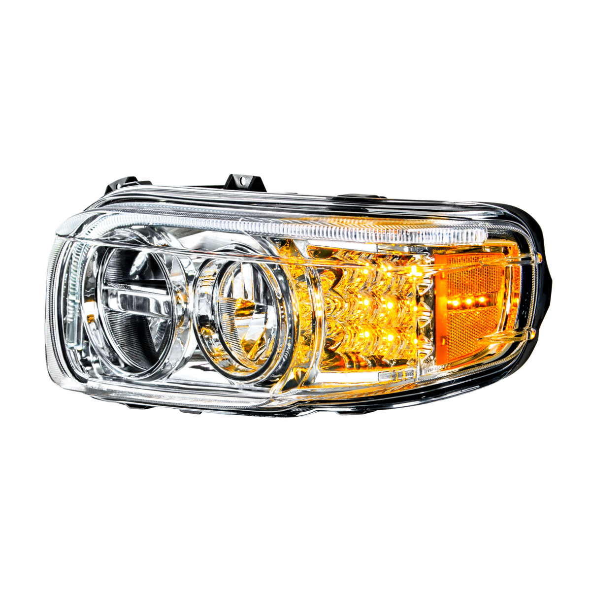 Chrome LED Headlight With LED Turn & Position Light Bar For Peterbilt 388 (2008-2015) & 389 (2008-2023)- Driver - Thumbnail 9