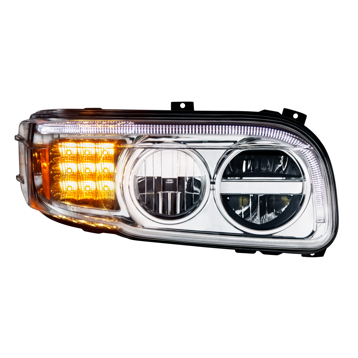 Chrome LED Headlight With LED Turn & Position Light Bar For Peterbilt 388(2008-2015) & 389(2008-2023)- Passenger - Thumbnail 11