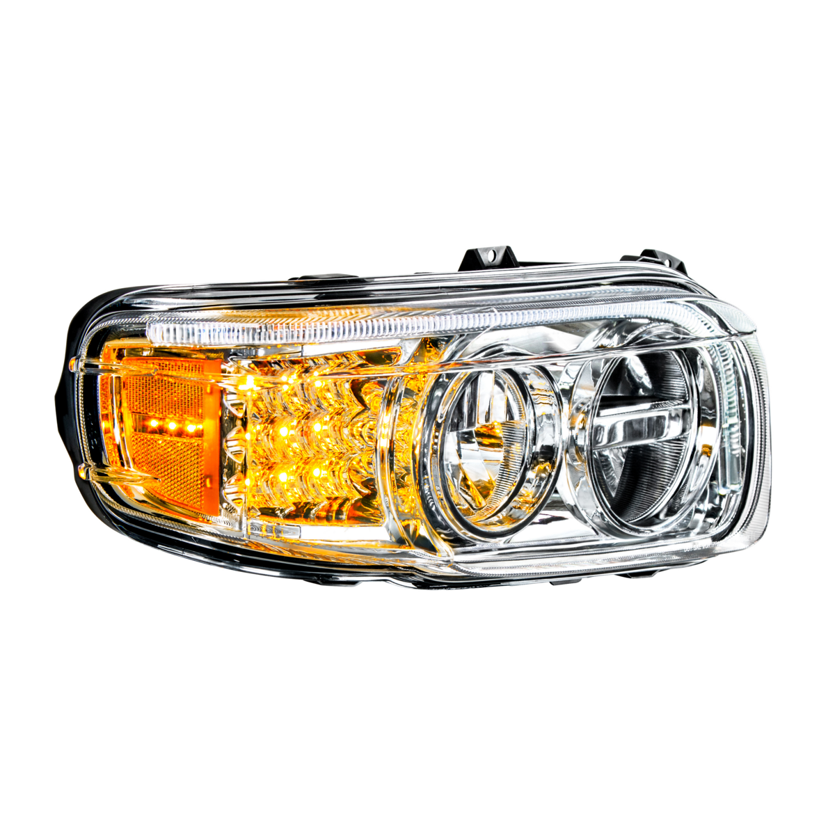 Chrome LED Headlight With LED Turn & Position Light Bar For Peterbilt 388(2008-2015) & 389(2008-2023)- Passenger - Thumbnail 9