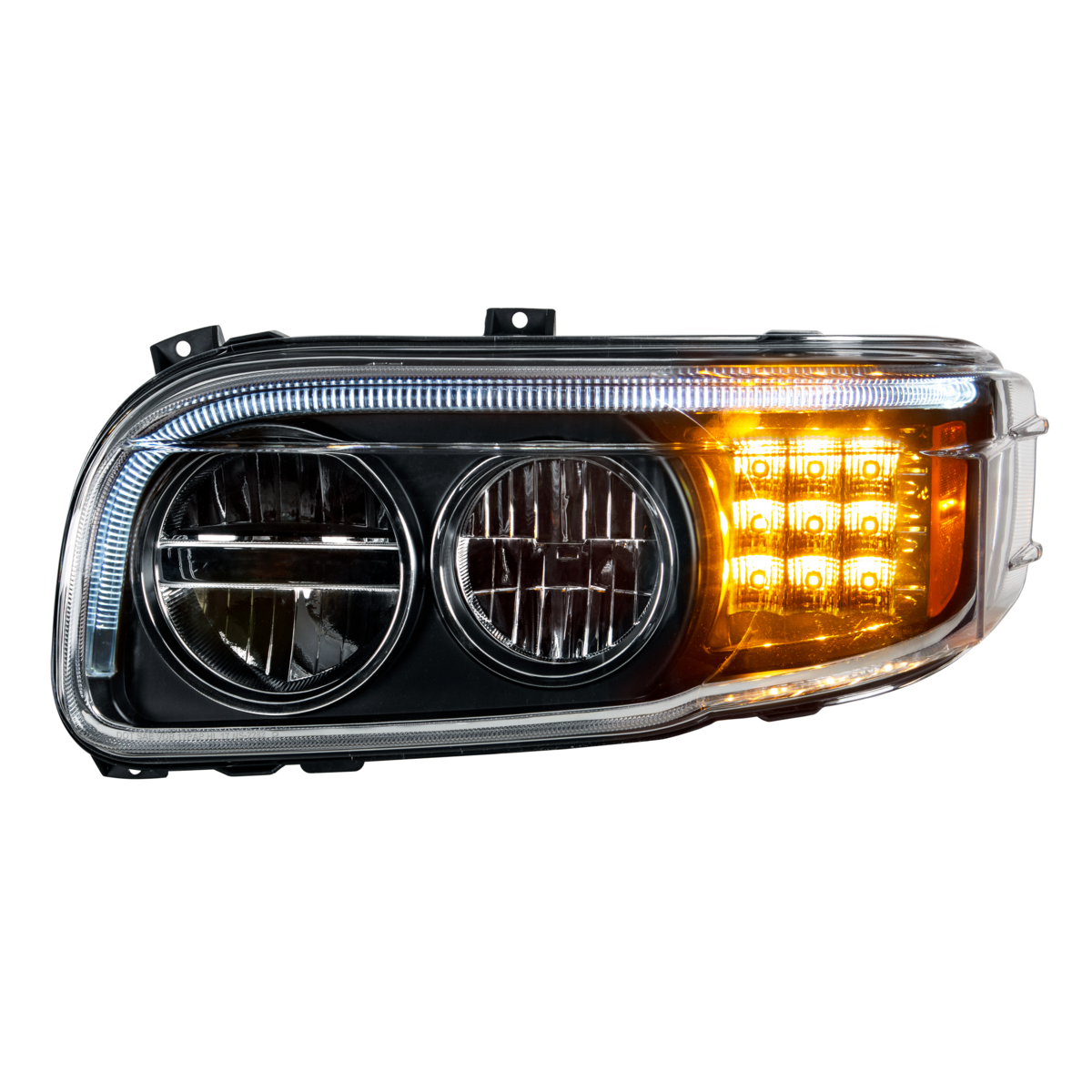 Blackout LED Headlight With LED Turn & Position Light Bar For 2008-2023 Peterbilt 389- Driver - Thumbnail 11