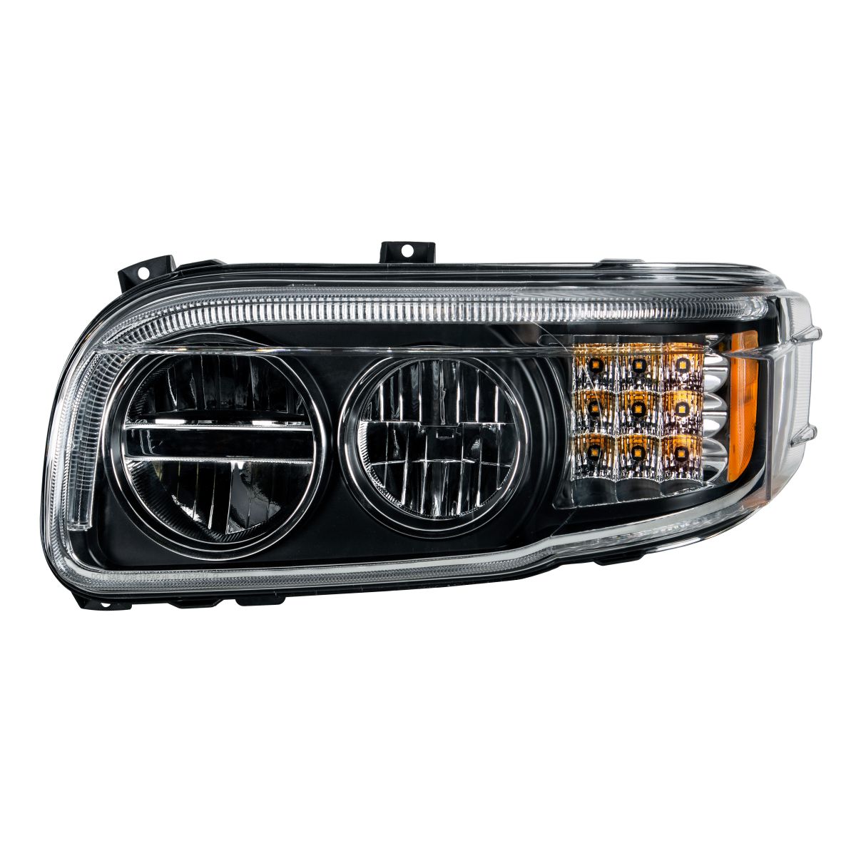Blackout LED Headlight With LED Turn & Position Light Bar For 2008-2023 Peterbilt 389- Driver - Thumbnail 4