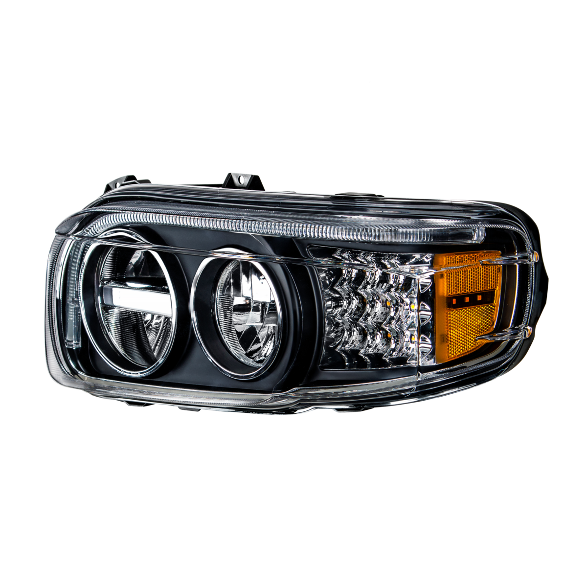 Blackout LED Headlight With LED Turn & Position Light Bar For 2008-2023 Peterbilt 389- Driver - Thumbnail 10