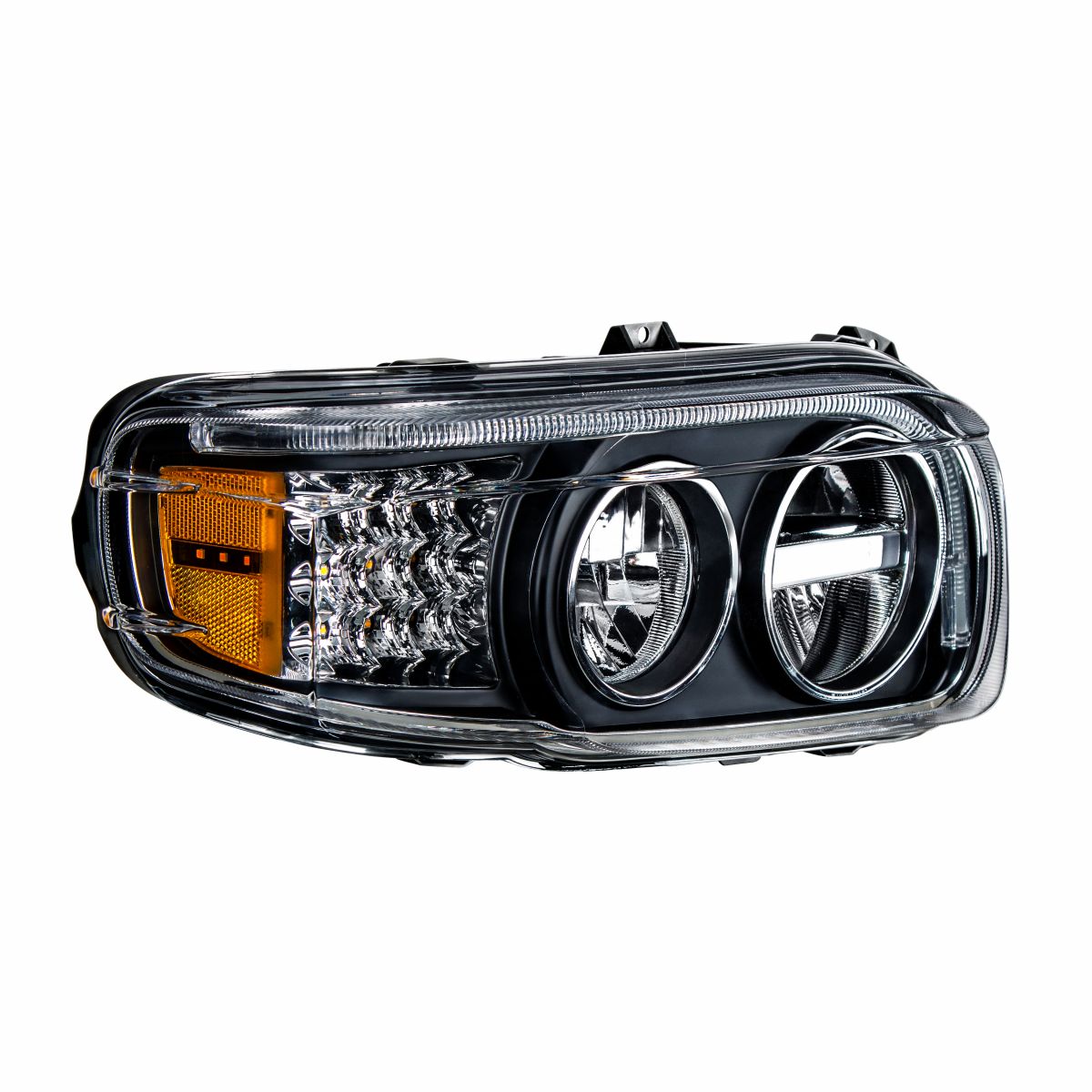 Blackout LED Headlight With LED Turn & Position Light Bar For 2008-2023 Peterbilt 389- Passenger - Thumbnail 2
