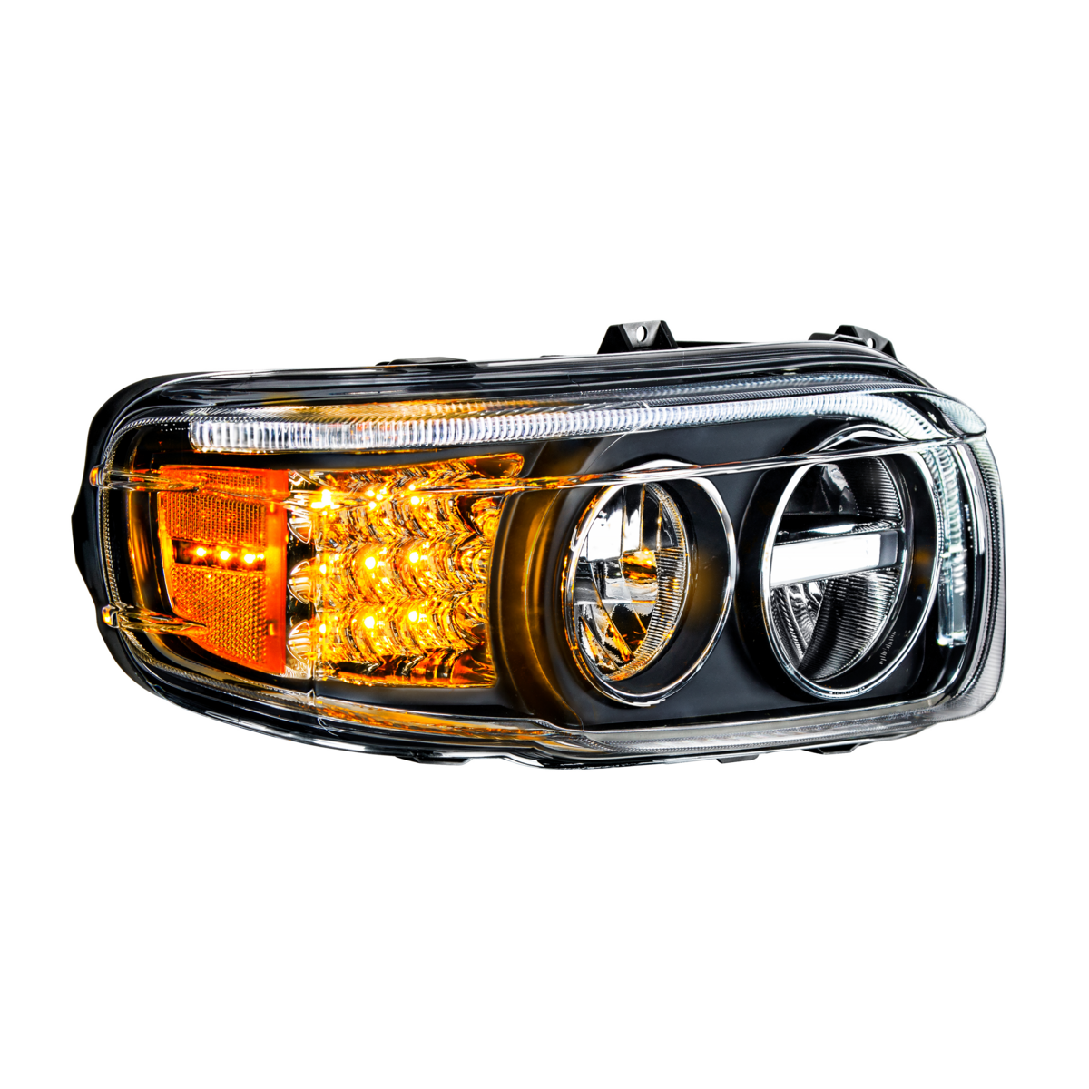 Blackout LED Headlight With LED Turn & Position Light Bar For 2008-2023 Peterbilt 389- Passenger - Thumbnail 9