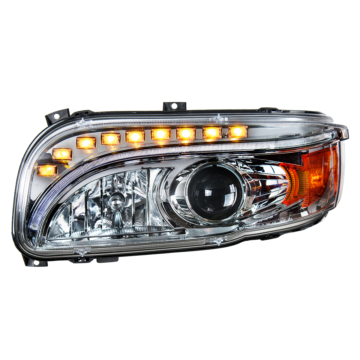 Chrome Projection Headlight With LED Turn & DRL For Peterbilt 389 (2008-2023) & 388 (2008-2015)- Driver - Thumbnail 3