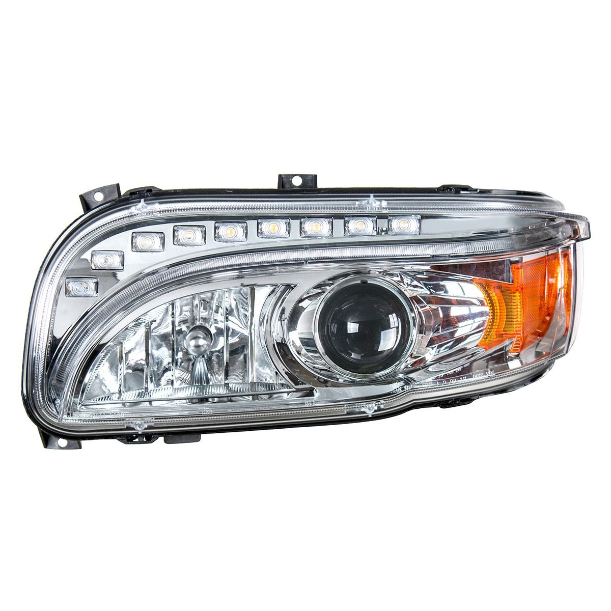 Chrome Projection Headlight With LED Turn & DRL For Peterbilt 389 (2008-2023) & 388 (2008-2015)- Driver - Thumbnail 4