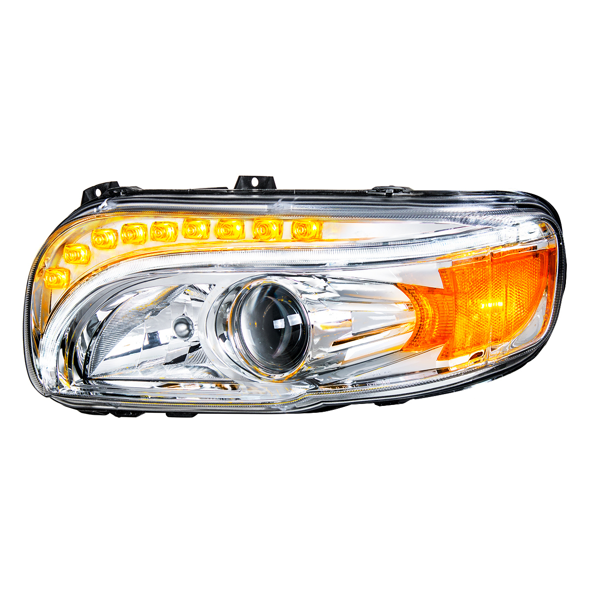 Chrome Projection Headlight With LED Turn & DRL For Peterbilt 389 (2008-2023) & 388 (2008-2015)- Driver - Thumbnail 8