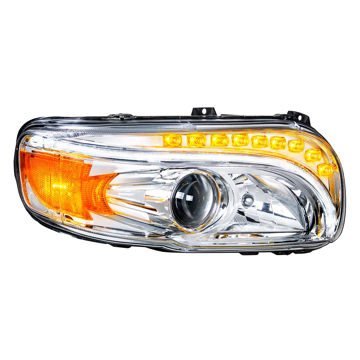 Chrome Projection Headlight With LED Turn & DRL For Peterbilt 389 (2008-2023) & 388 (2008-2015)- Passenger