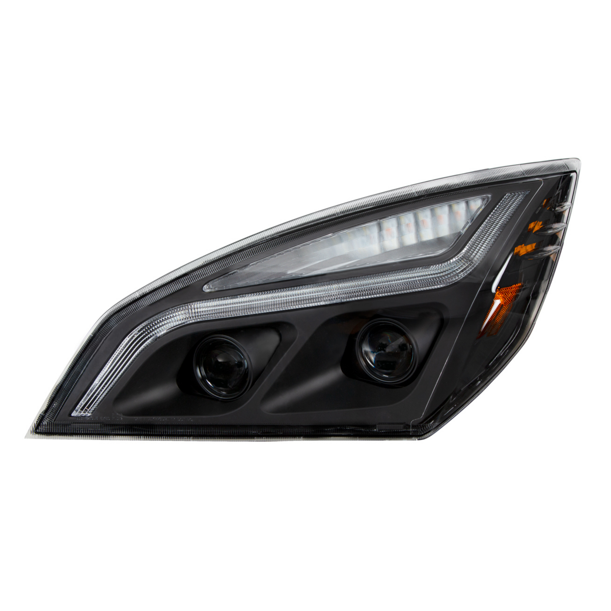 Black LED Projection Headlight With LED Position Light For 2018-2024 Freightliner Cascadia - Driver - Thumbnail 12
