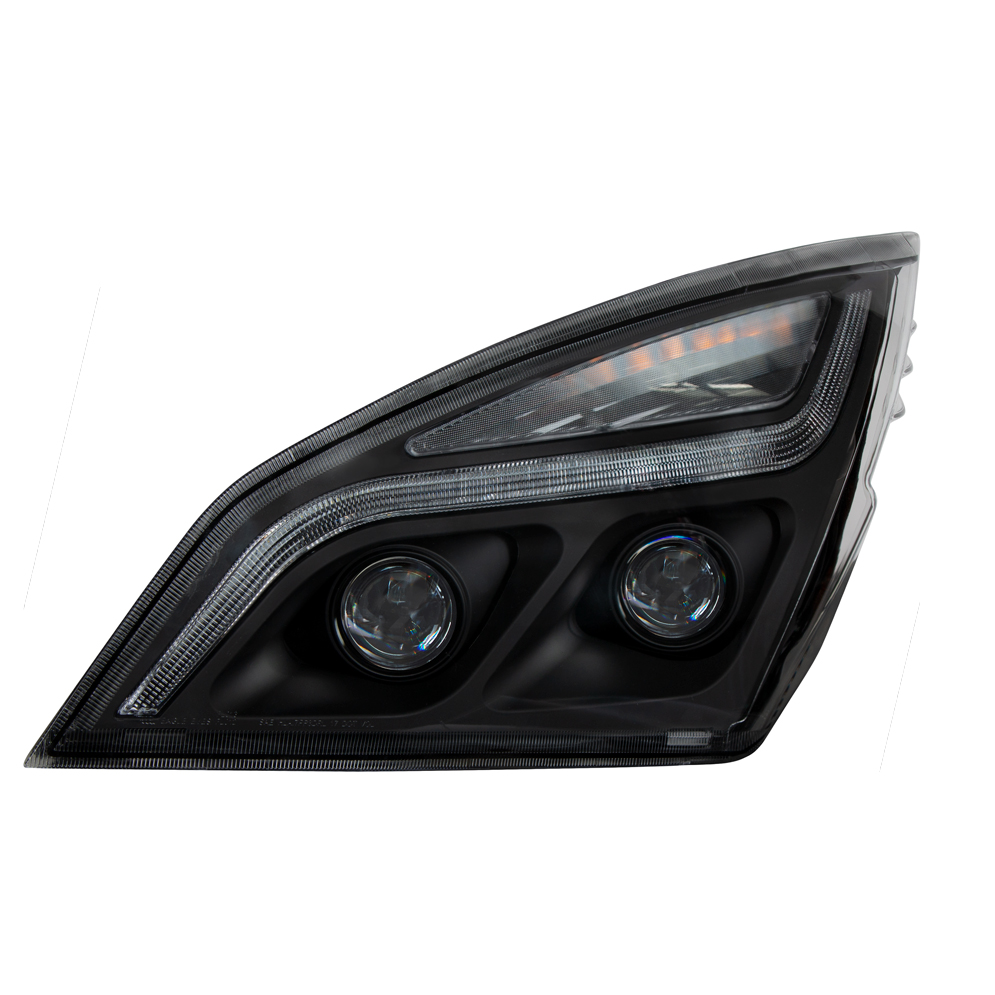Black LED Projection Headlight With LED Position Light For 2018-2024 Freightliner Cascadia - Driver - Thumbnail 6