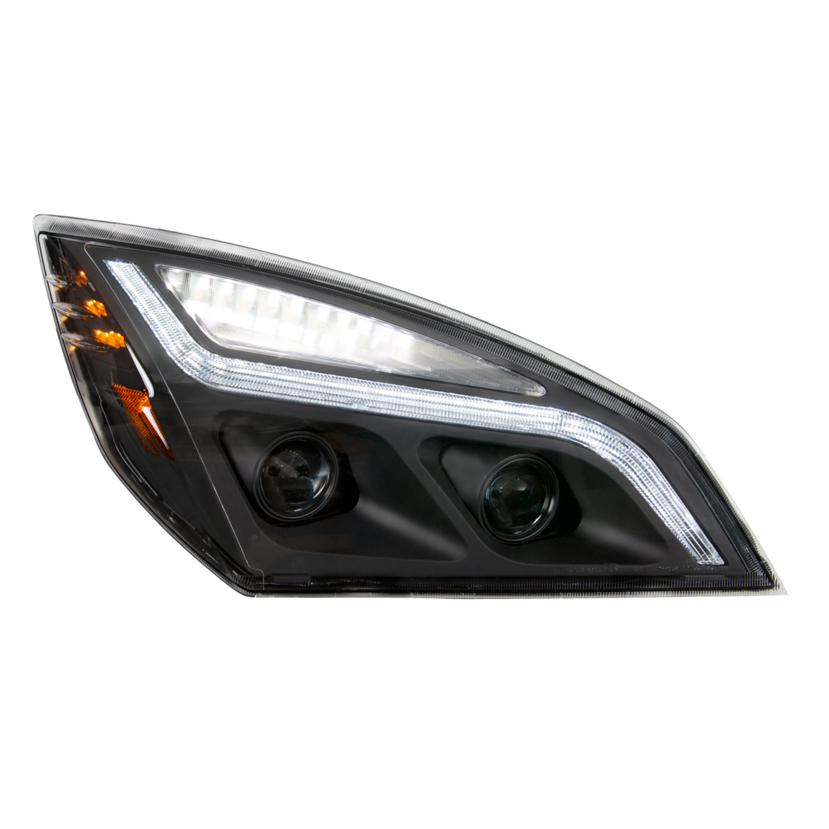 Black LED Projection Headlight With LED Position Light For 2018-2024 Freightliner Cascadia- Passenger - Thumbnail 11