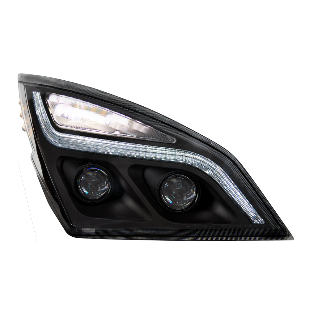Black LED Projection Headlight With LED Position Light For 2018-2024 Freightliner Cascadia- Passenger - Thumbnail 5