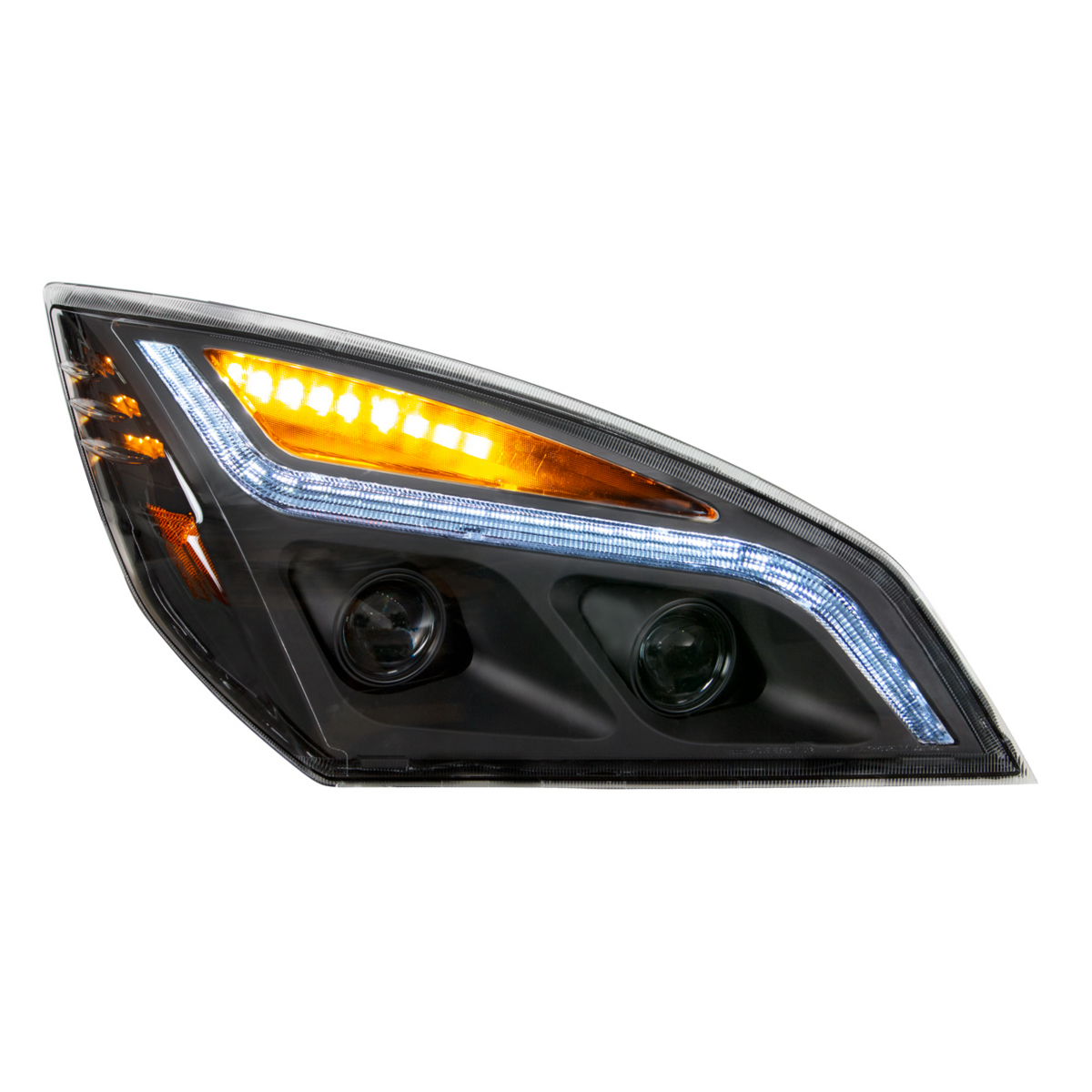 Black LED Projection Headlight With LED Position Light For 2018-2024 Freightliner Cascadia- Passenger - Thumbnail 10