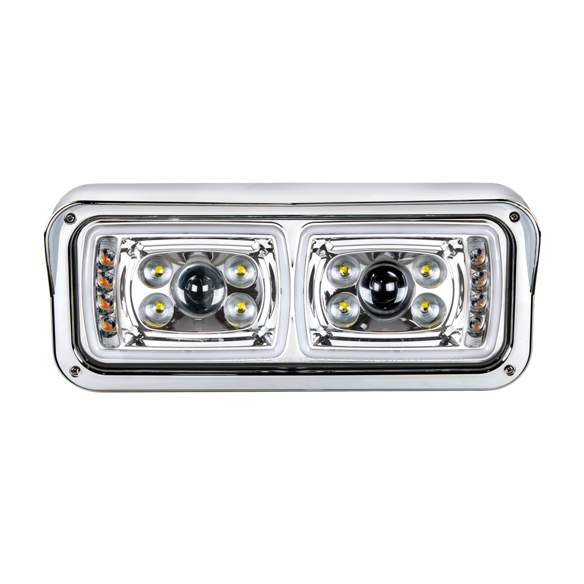 10 High Power LED "Chrome" Projection Headlight With LED Turn Signal & Position Light Bar - Driver - Thumbnail 9
