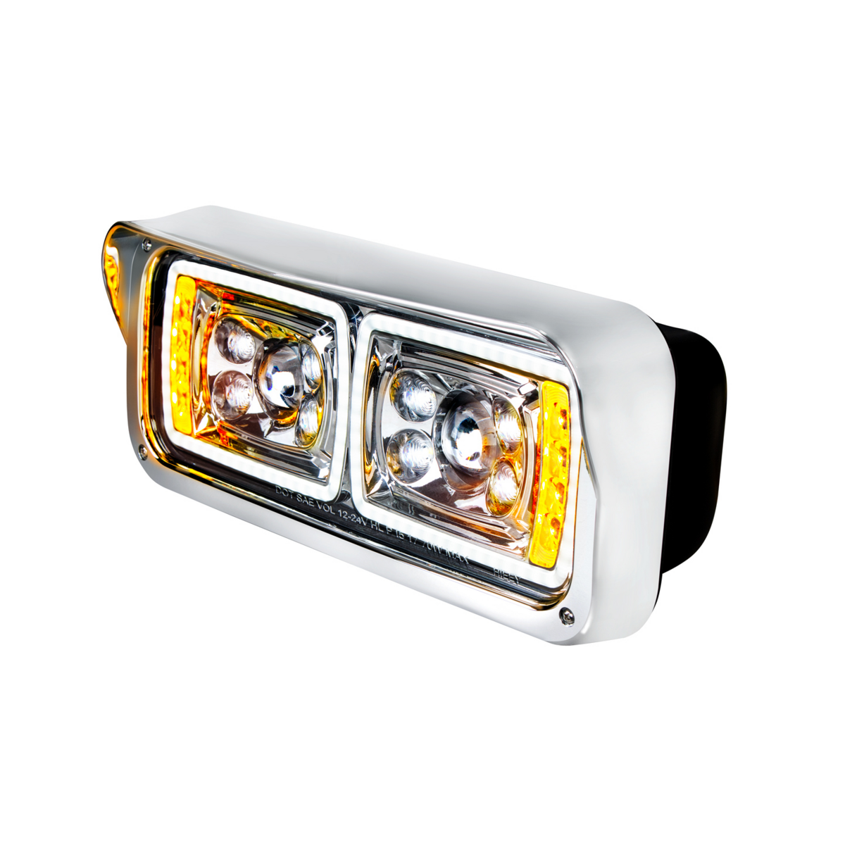 10 High Power LED "Chrome" Projection Headlight With LED Turn Signal & Position Light Bar - Driver - Thumbnail 10