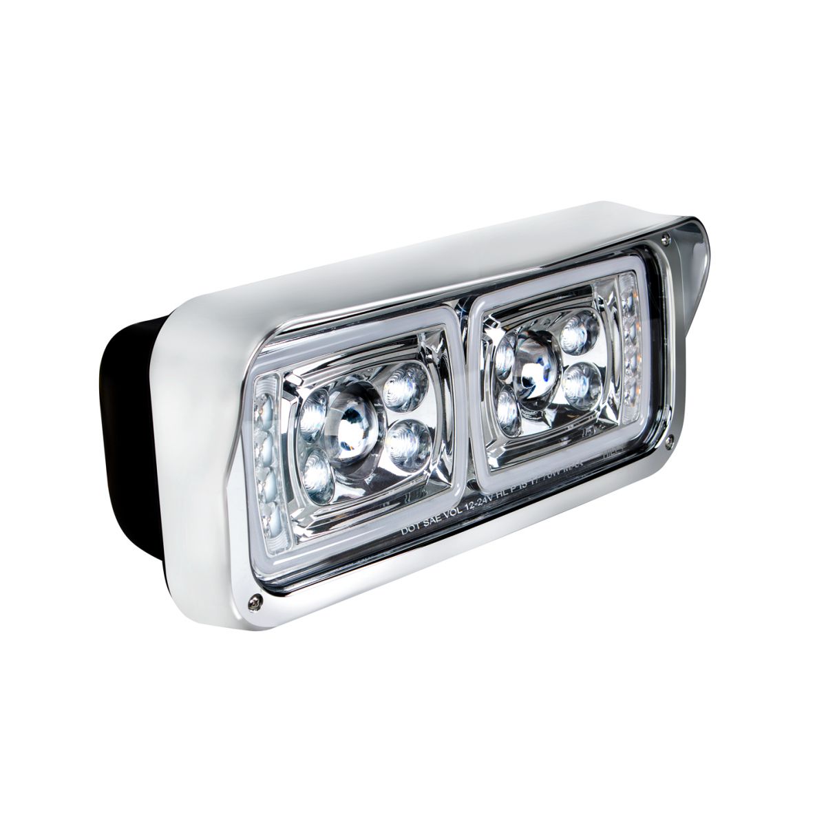 10 High Power LED "Chrome" Projection Headlight With LED Turn Signal & Position Light Bar - Passenger - Thumbnail 4