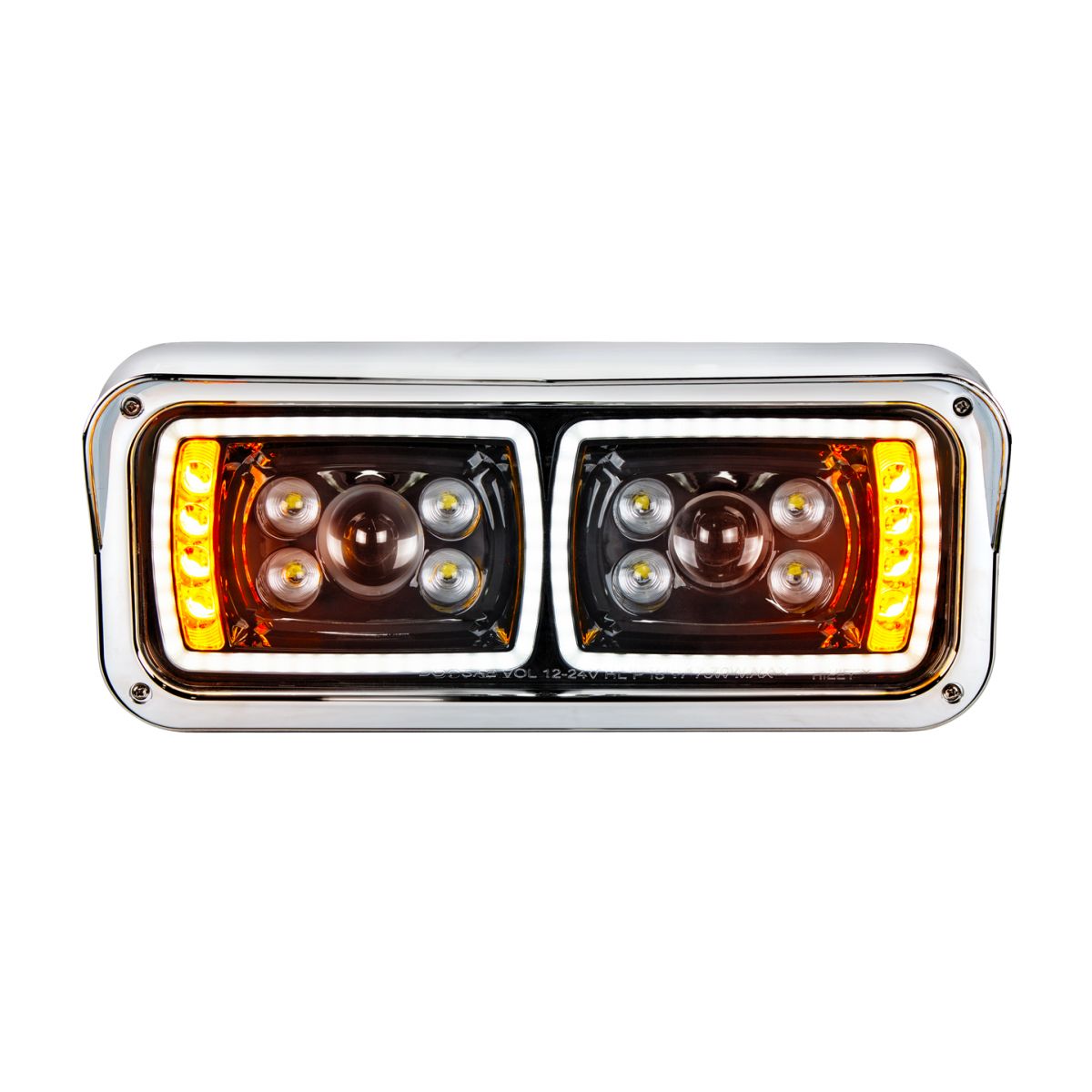 10 High Power LED "Blackout" Projection Headlight With LED Turn Signal & Position Light Bar - Driver
